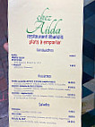 Chez Ailda menu
