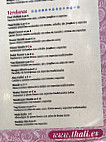 Restaurante Thali menu