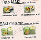 Sushi Nord menu