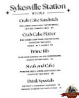 Downtown Sykesville Connection menu