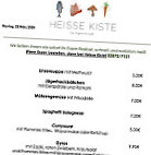 Heisse Kiste menu