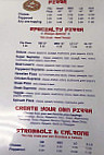 Dean's Pizza menu