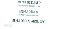 Aneto Bistrot menu