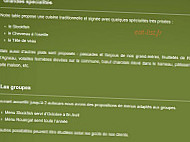 Auberge De La Cascade menu