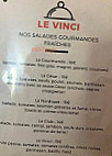 Le Vinci menu