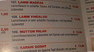 Tandoori Restaurant menu