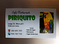 Cafe Piriquito menu