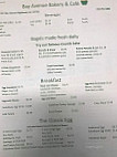 Bay Ave Bakery Cafe menu