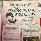 Au Bonheur Breton menu