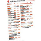 Coté Pizzas Drive menu