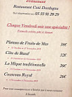 Côté Dordogne menu
