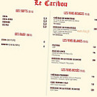 Le Caribou menu