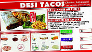 Desi Tacos menu