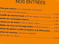Le Cafe Noir menu