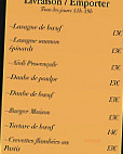 L'Effet Clochette menu