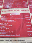 Snack du Soleil menu