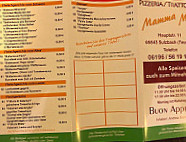 Pizzeriatrattoria Mamma Mia menu