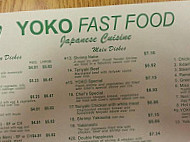 Yoko Fast Food menu