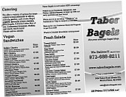 Tabor Bagels menu