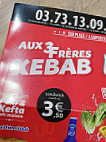 Aux 3 Freres Kebab menu