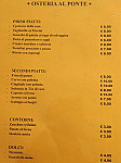 Osteria Al Ponte menu