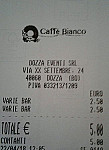 Caffe Bianco menu