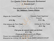 Brasserie Les 4 Frères menu
