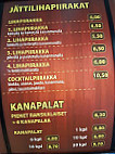 Eväspysäkki menu