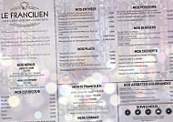 Le Francilien menu
