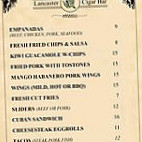Lancaster Cigar menu