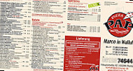 Pizza Pap menu