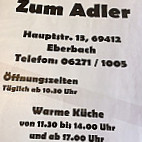 Zum Adler menu