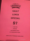 Prairie City Chophouse menu