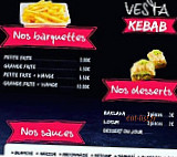 Vesta Kebab menu