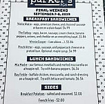 Parker's menu