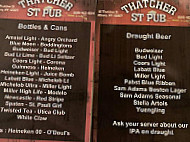 Thatcher St Pub menu