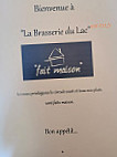 Brasserie Du Lac menu