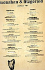 Monahan Fitzgerald menu
