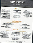 Chanderson's Steak Seafood menu