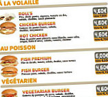 Burger Express menu