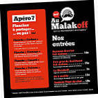 Au Malakoff menu
