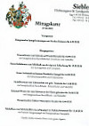 Landgasthof Siebler menu