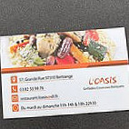 L'Oasis menu