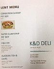K D Deli menu