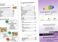 Rainbow Sushi menu