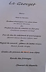Le Georget menu