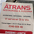 Ätran Restaurang Pizzeria menu