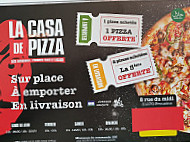 La Casa De Pizza menu