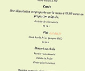 Le Martinet menu