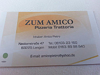 Zum Amico menu